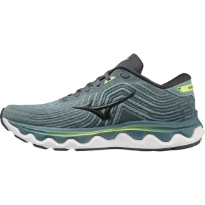 MIZUNO WAVE HORIZON 6 SMOKE BLUE/EBONY/NEO LIME 22 destockage 11